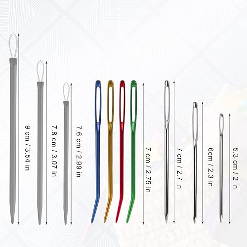 Miniatura 2 de 20 agujas grandes para oscurecer los ojos, aguja de tapiz de acero inoxidable, agujas de hilo romo, agujas de oscurecimiento con 2 botellas de