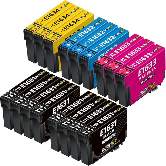 DOREINK 16XL Ink Cartridge Replacement for Epson 16 Ink Cartridge for Epson Workforce WF-2750 WF-2630 WF2750 WF2630 WF2760 WF2660 WF2650 WF2540 WF2530 WF2010 WF2510(Black Cyan Magenta Yellow, 17-pack