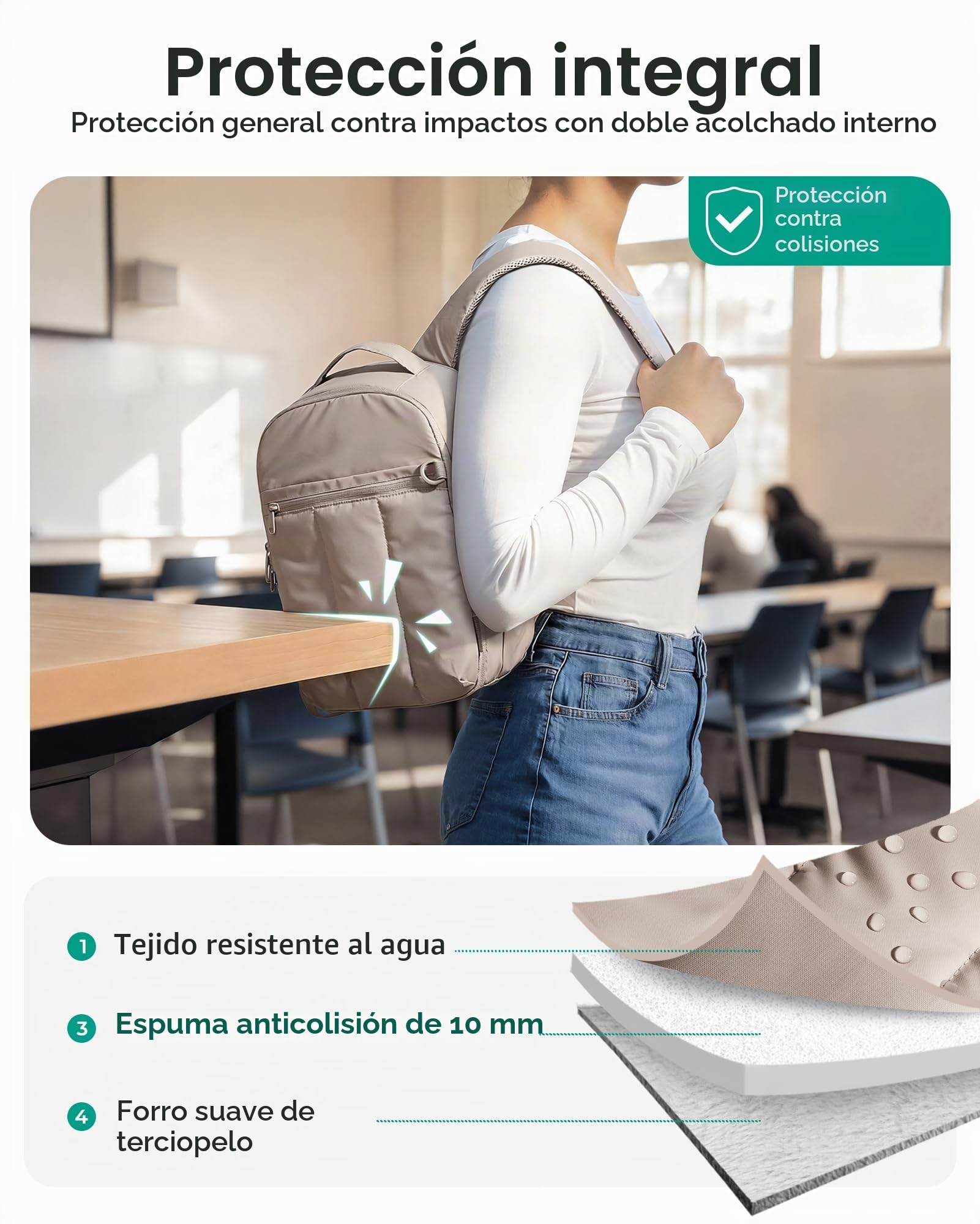 Bagsmart Mochila para cámara, DSLR SLR, bolsa para cámara fotográfica, compatible con portátiles de 13,3", mochila fotográfica resistente al agua, Café marrón, 35 x 25,5 x 14 cm