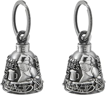 2PackMotorcycle Bells for Biker Guardian Riding Bells with Hanger Motorcycle Accessory or Keychain for Good Luck