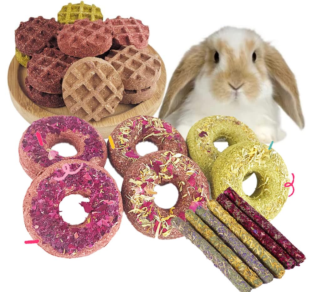 Kaninchen-Kauspielzeug, 20 Stück, verschiedene Geschmacksrichtungen, Meerschweinchen-Spielzeug und Meerschweinchen-Spielzeug für Kaninchen, hilft Nagetierzahnpflege, fördert die