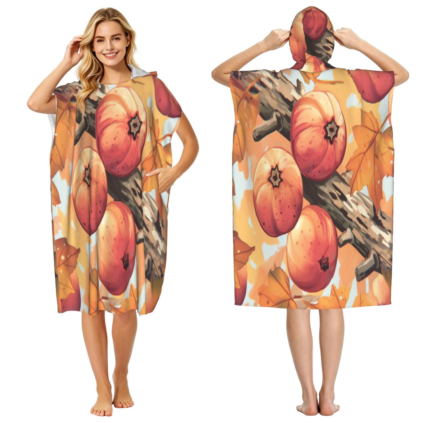 KLGRTJHK Beautiful Fruits Adult Hooded Beach Poncho Towel 43"X35"