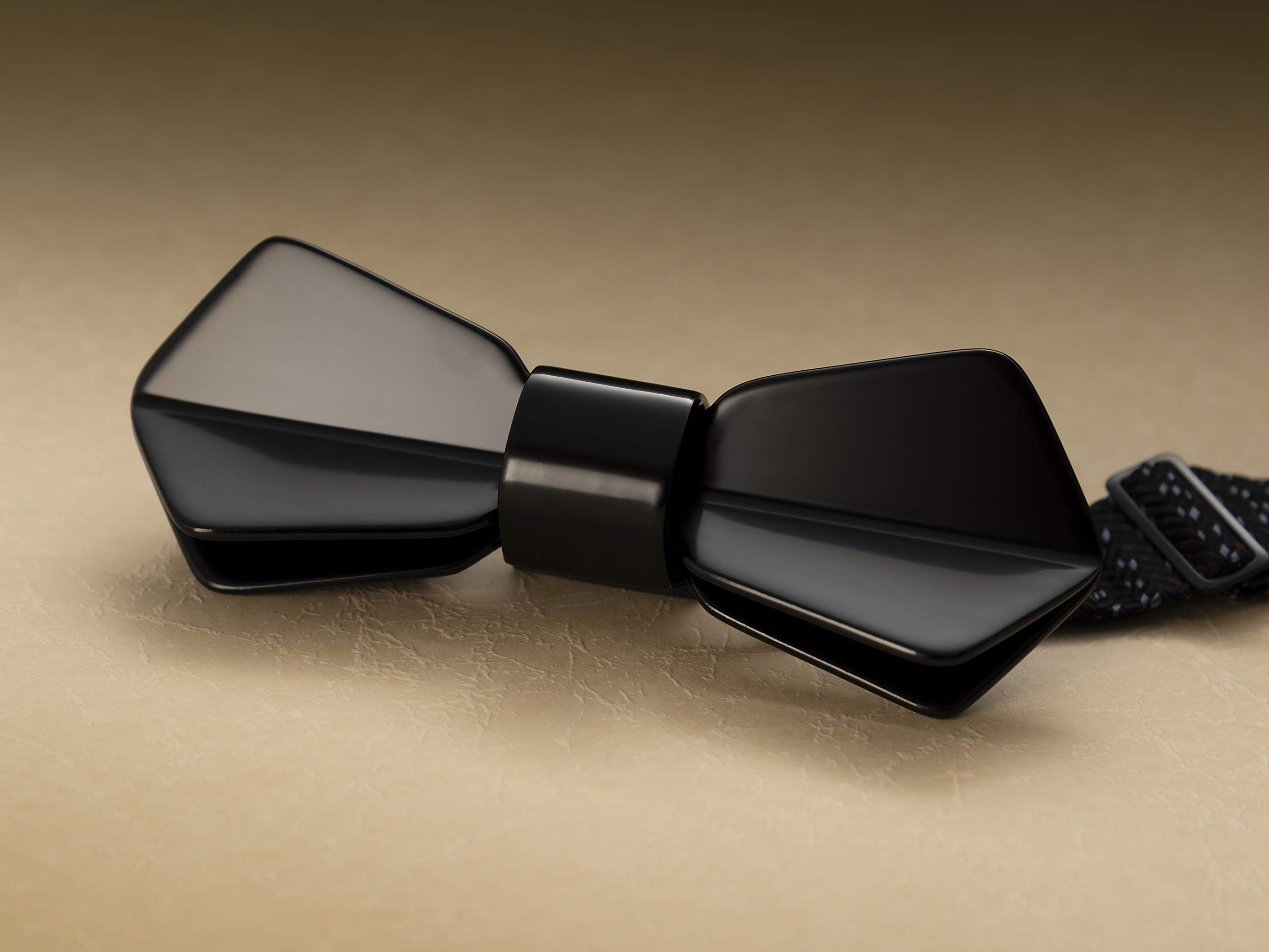 てしごとクラブ CONCERTO Piano Black mit NFC Tag, Japanische Urushi lackiert Fliege, Bkack, Size: 11.5 × 4.5 × 1.5 cm