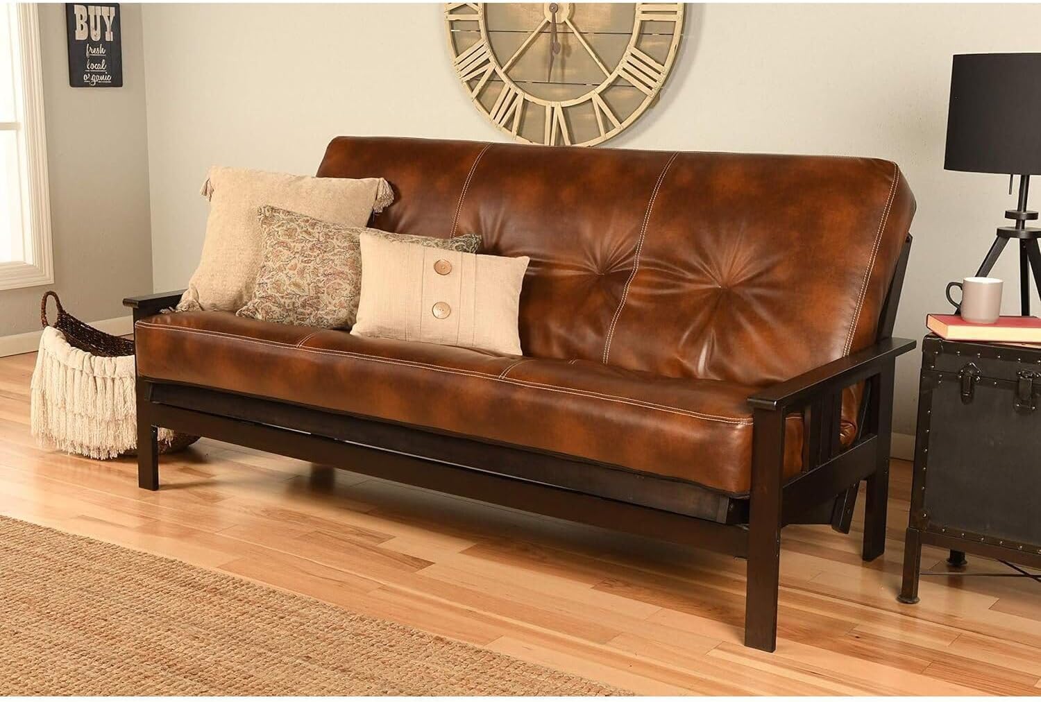 Maykoosh Wooden Futon Frame Set - Espresso Finish Convertible Sofa Bed Frame
