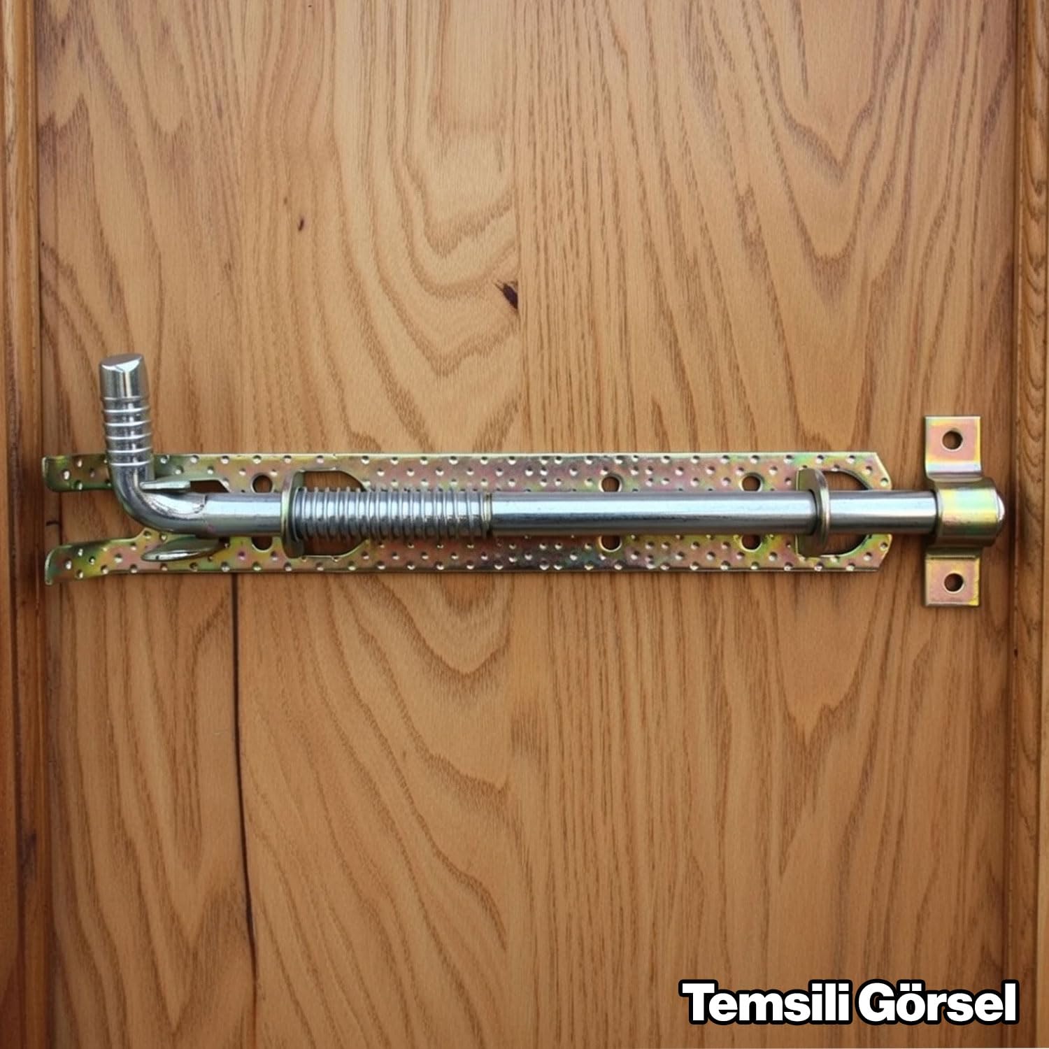 Yaylı Ferforje Mavzer Sürgü 35x300mm Kapı Pencere Kilidi Dayanıklı Metal Güvenlik Sürgüsü