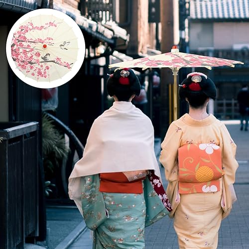 Miniatura 5 de Gadpiparty Paraguas de papel engrasado chino clásico flor de ciruelo paraguas de papel sombrilla arte danza paraguas japonés boda novia fiesta foto
