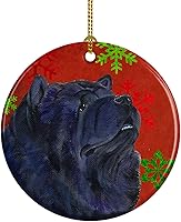 Vista 54 de Caroline's Treasures Dachshund copos de nieve rojos y verdes, adorno de cerámica de Navidad para colgar en el árbol de Navidad, decoración