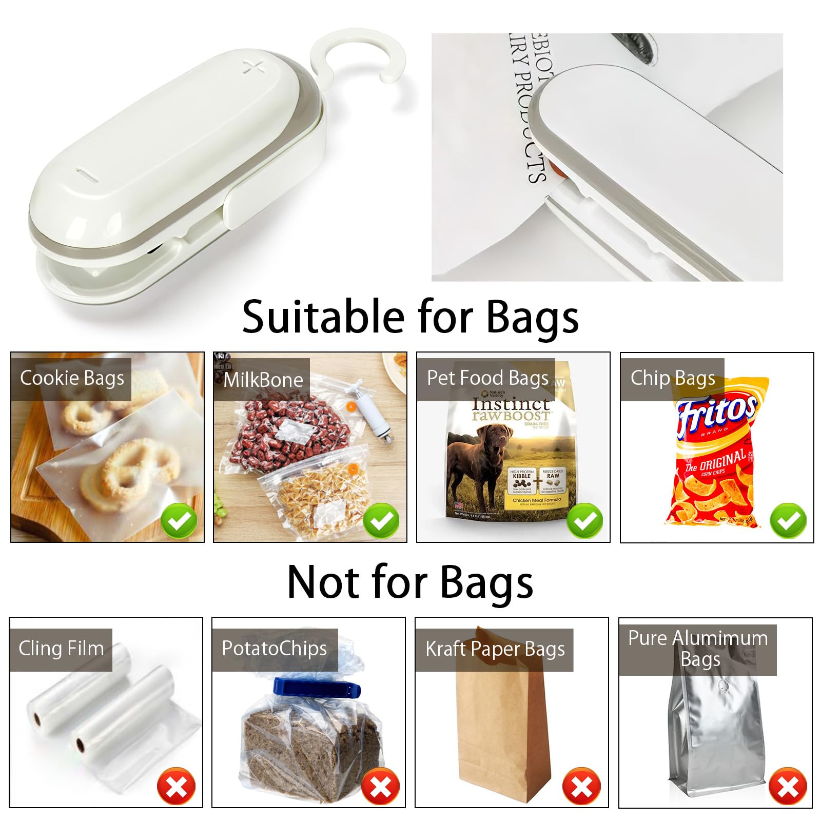 2-in-1 Mini Beutelversiegeler & Schneider – Tragbar, Batteriebetrieben, Für Plastik- Und Lebensmittelbeutel, Schnelles Verschließen Und Schneiden