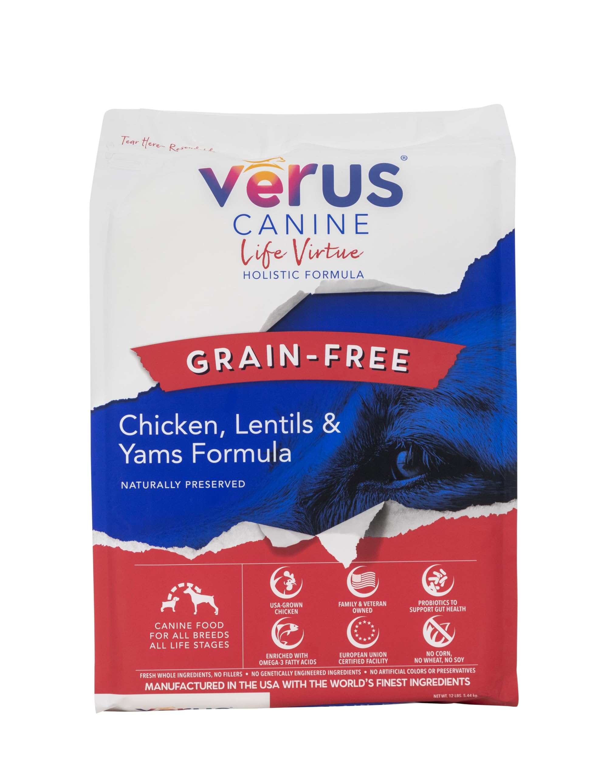 VeRUS Pet Foods Dry Dog Food Grain-Free Chicken, Life Virtue Formula 25lb Bag