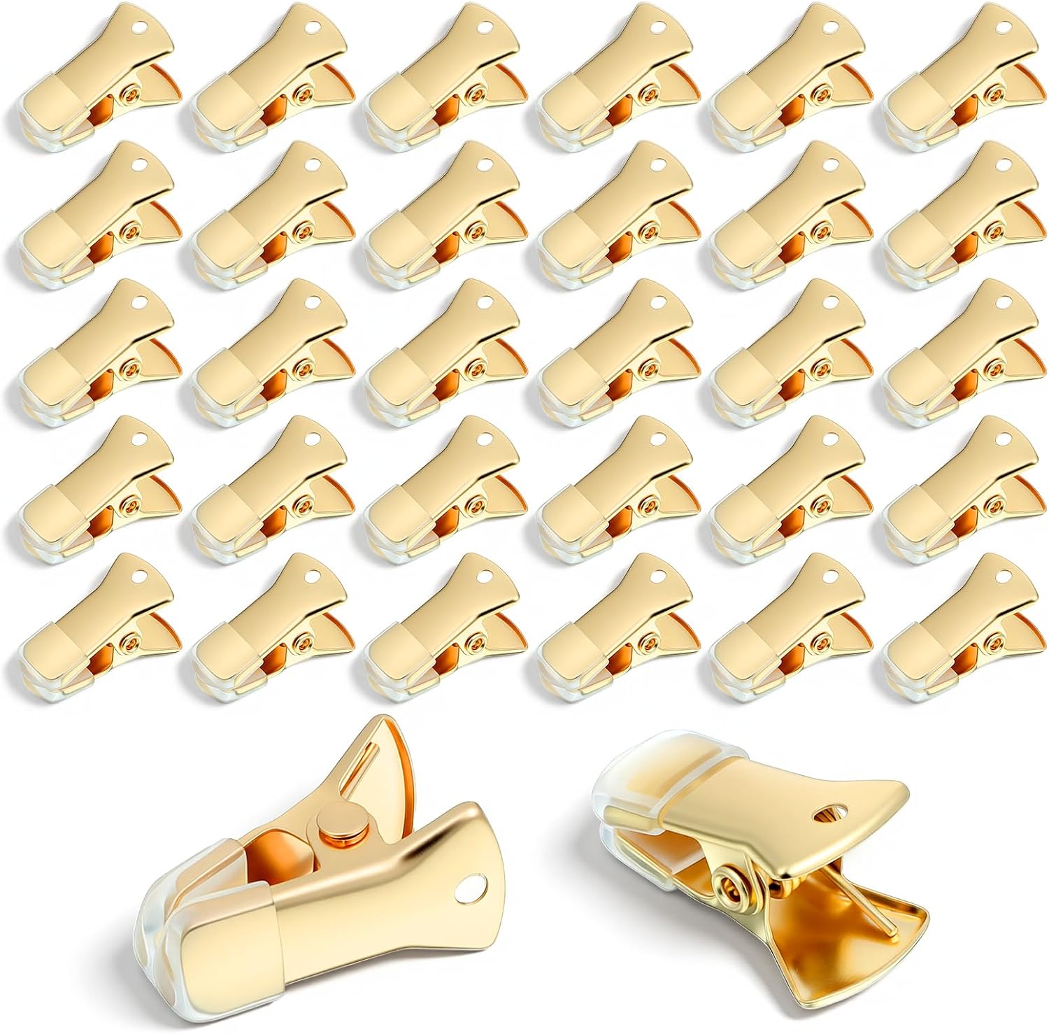 30 PCS Small Metal Clips, Gold Mini Alligator Clips for Crafts, Non-Slip Gold Chip Clip Small Alligator Clip for Crafts Hanging Office Home