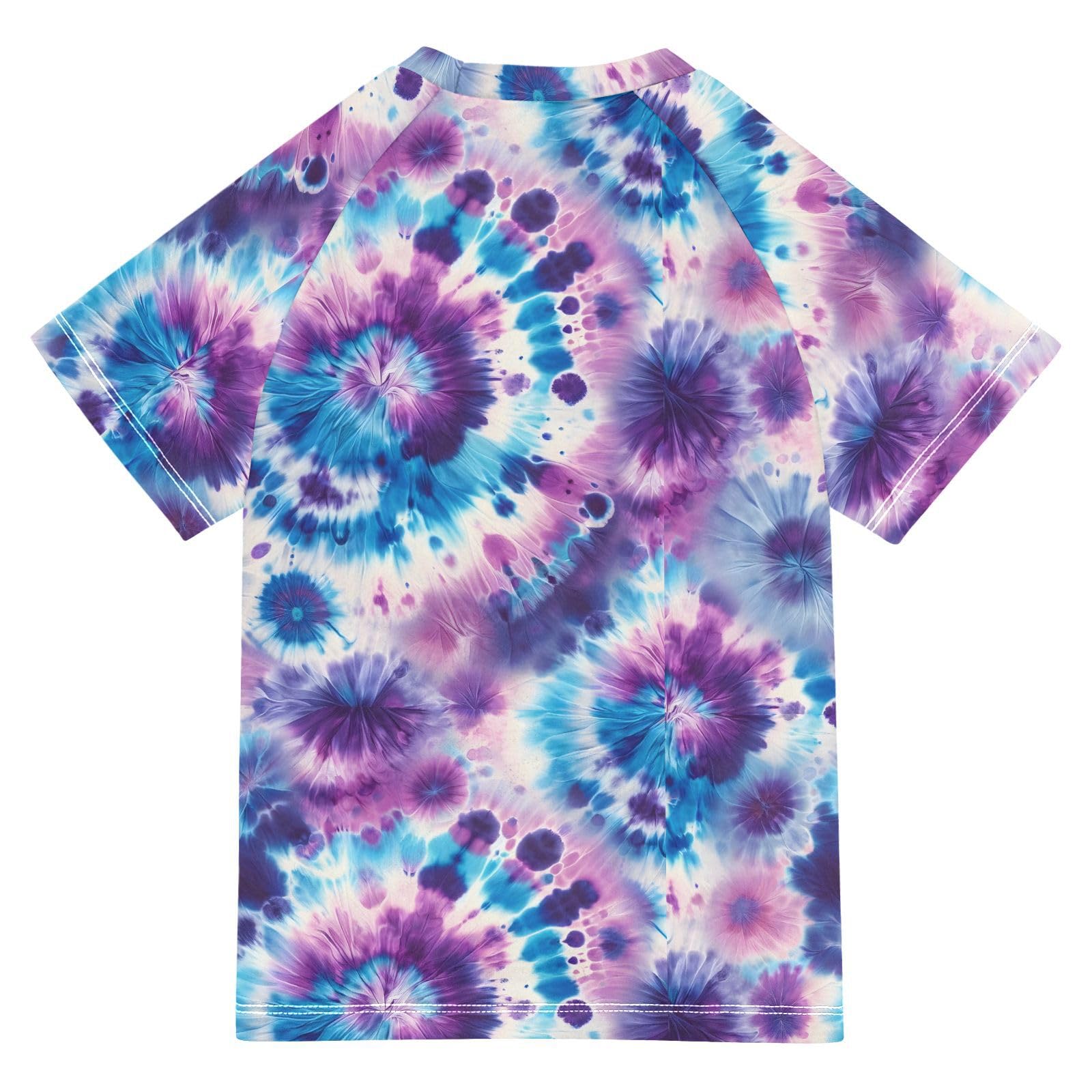 ALAZA Boys Swim Shirts Toddler Rash Guard Short Sleeve Rashguard Bacterial Colony Abstract UPF 50+ 11-12T