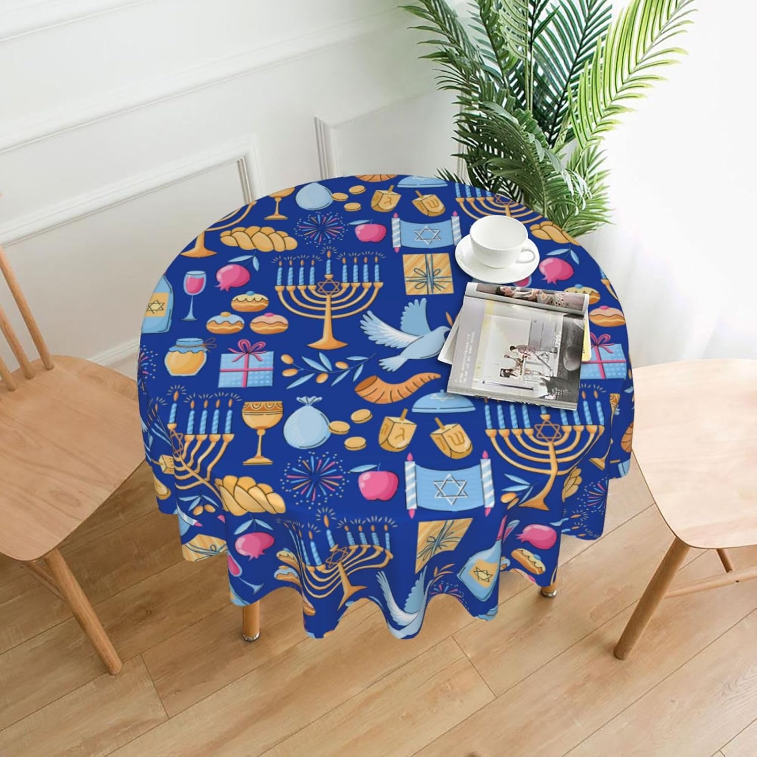 SLNFDKND Happy Hanukkah Jewish Festival Holiday Tablecloth