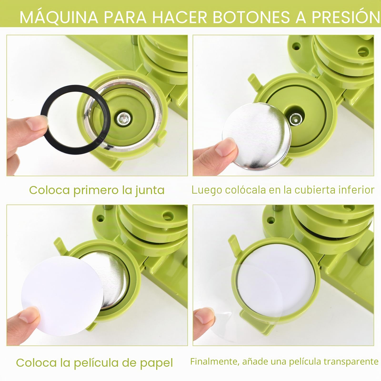 Máquina de Fabricante de Botones de 58 mm, Máquina de Botón de Diversión Fuerte que Incluye Conjuntos de 100 Botones, Kit de Fabricación de Insignias Fácil de Usar, para Aficionados Pequeñas Empresas