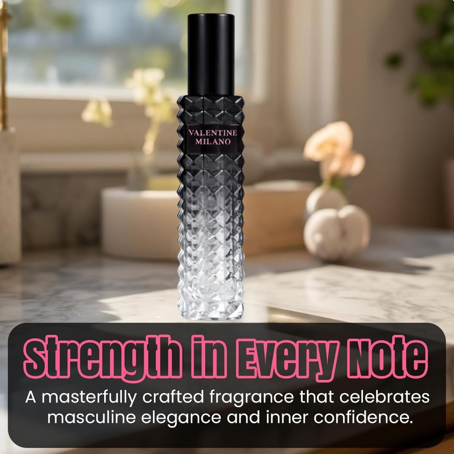 Valentine Milano Cologne for Men, Eau de Parfum, Woody Aromatic Fragrance with Violet Leaf, Ginger, Smoked Vetiver Notes, 3.4 Fl Oz/100ML + 30 ML Travel Spray, Fragrance for Men Gift Set - Image 6