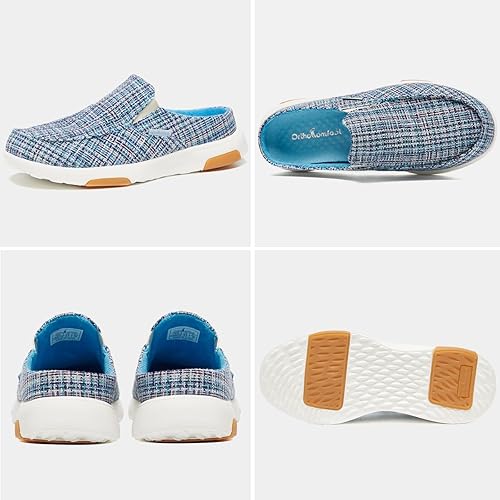 Miniatura 2 de OrthoComfoot Mocasines ortopédicos sin cordones para mujer cómodas pantuflas con soporte de arco para fascitis plantar, zuecos ortopédicos de lona