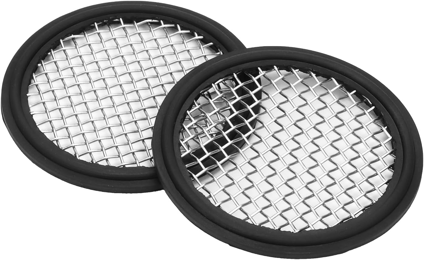 DERNORD 2 Pack 2" Sanitary Tri-Clamp Gasket Buna-N (NBR) w/Stainless Bonded Type Screen 8 Mesh