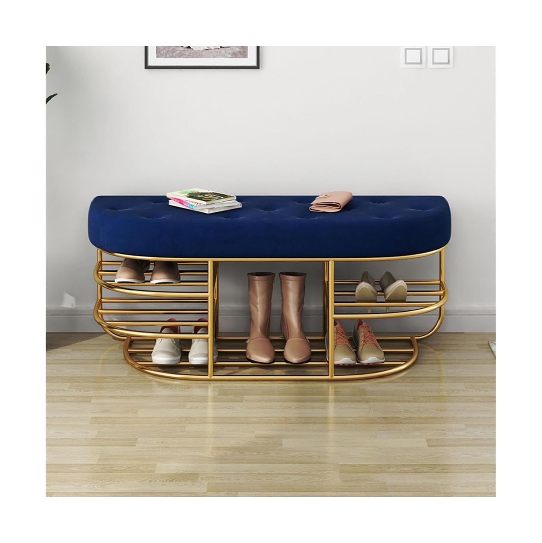 Banc ottoman et meuble à chaussures pour optimiser les petits couloirs