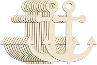 Vista 1 de Anglechic 12 paquetes de 30 centímetros de rebanadas de madera sin acabar con forma de ancla en blanco para manualidades, adornos