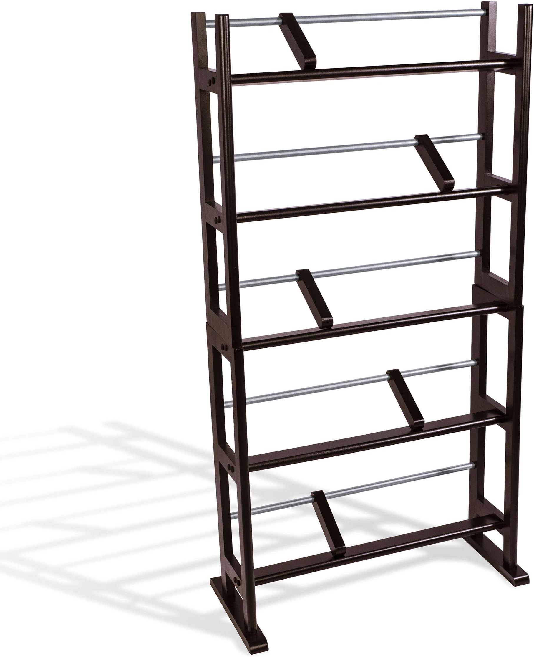 Atlantic Element Media Storage Rack - Holds Up to 230 CDs or 150 DVDs, Contemporary Wood & Metal Design with Wide Feet for Greater Stability, PN35535601 In Espresso