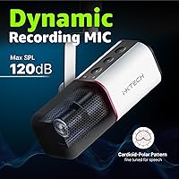 Vista 2 de Micrófono dinámico cardioide IXTECH con cubierta de micrófono, micrófono USB XLR vocal para podcasting, streaming, grabación, juegos y voz en off