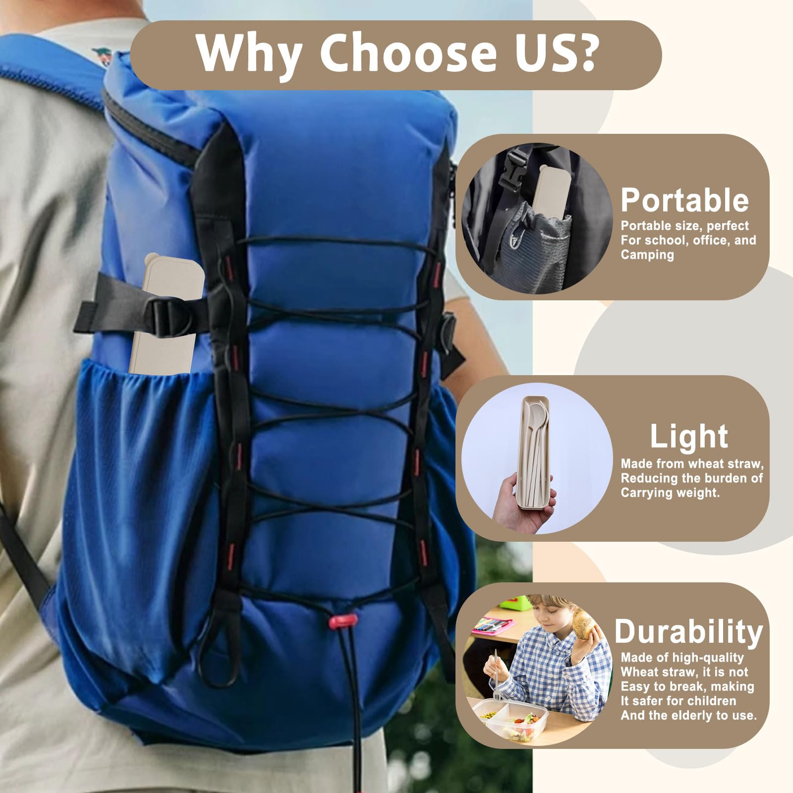 2 Pièces Couvert Plastique Reutilisable, Kit Couvert | FindTheDeal