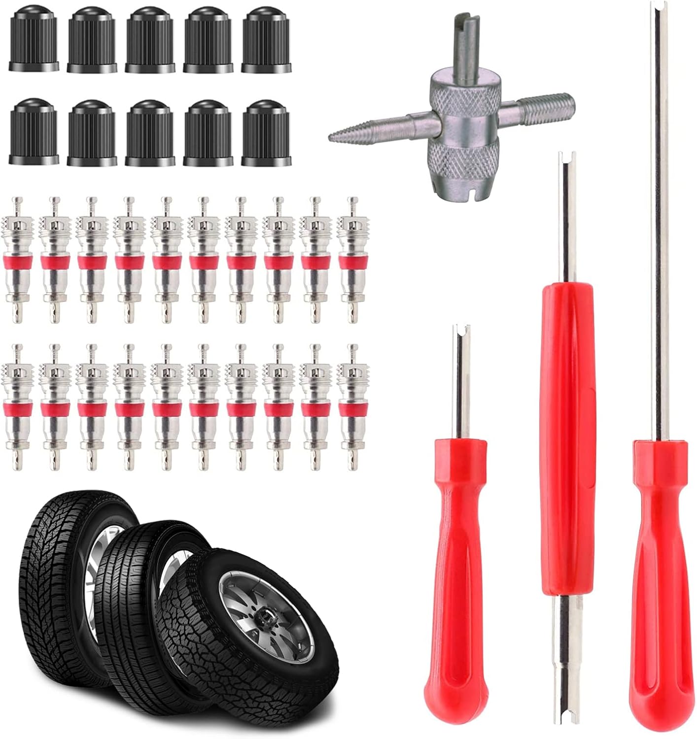 Tyre Valve Remover, Tyre Valve Core, 34 PcsTyre Valve Removal Tool