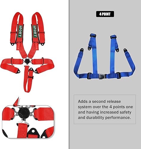 Miniatura 3 de DING.PAI Seat Bealt - Arnés de seguridad para carreras de 5 puntos con almohadillas de hombro ultra cómodas y resistentes, arnés de seguridad