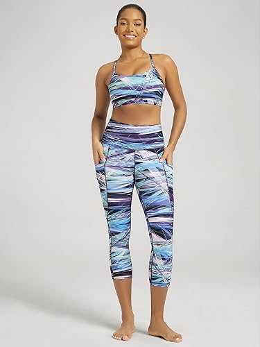 Miniatura 439 de ODODOS - Leggings tipo capri de mujer, no se traslucen y modelan el abdomen, con cintura alta y bolsillos; para hacer yoga, atletismo, ejercicio