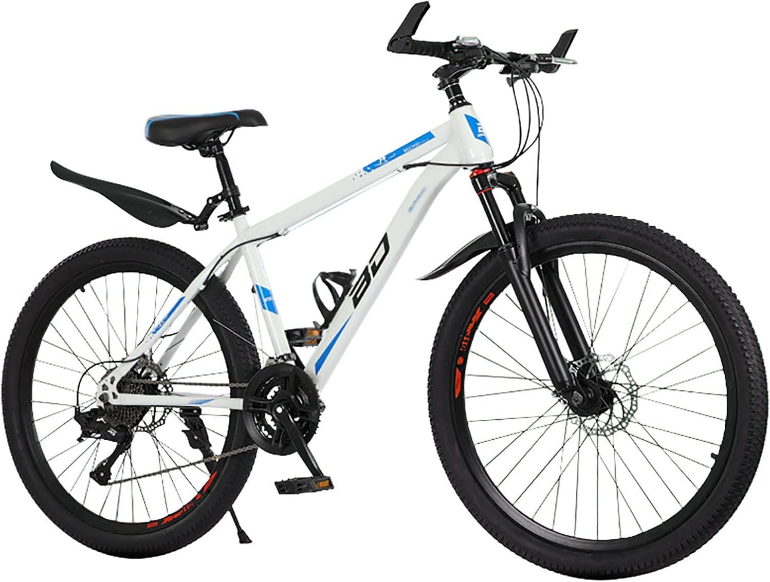 Mountain Bike, 24/26’Mountain Bike Unisex 27 Speed Full Suspension Bike With Dual Disc Brake, Mudguards for Adults Bikes
