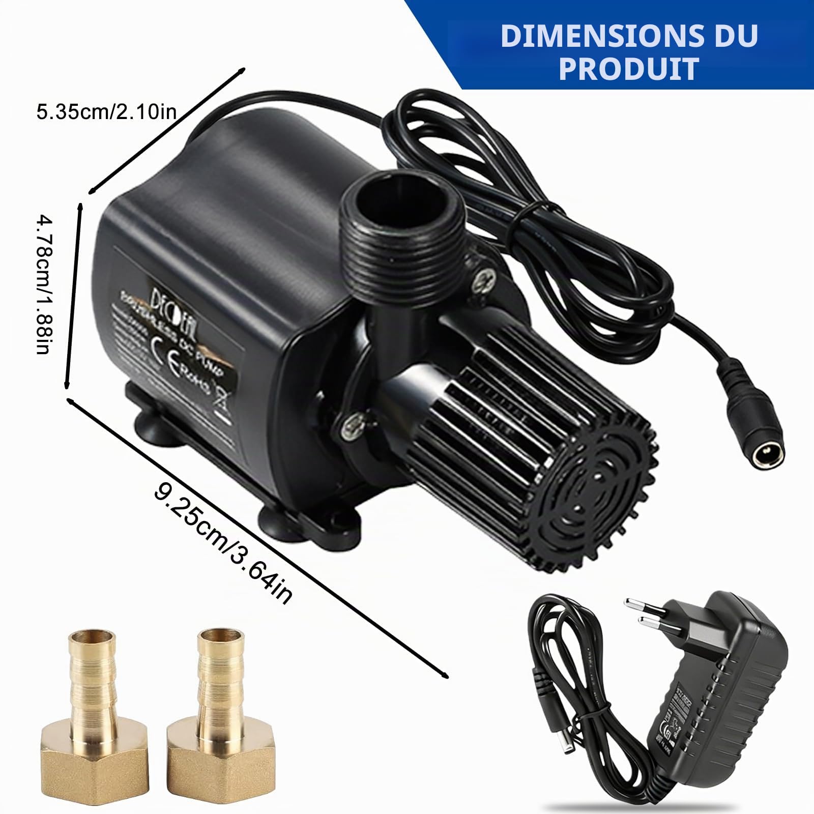 Pompe à Eau: Pompe Immergée Régulation Vitesse,12v, 800l/H, Hauteur D'élévation 5 M, Pompes Sans Pinceau Ultra Silencieuse Arrosage Irrigation Jardinage Drainage évacuation