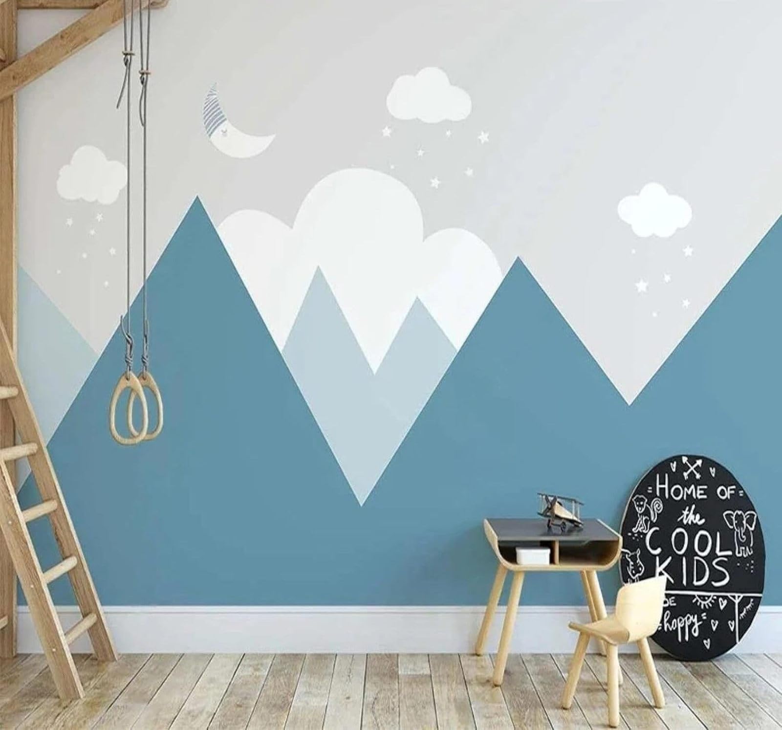XLMING Hand Drawn Cartoon Valley Starry Sky Clouds 3D Wallpaper Luxury Home Dining Decor Paste Sofa Living Room The Wall for Bedroom Mural-300cm×210cm