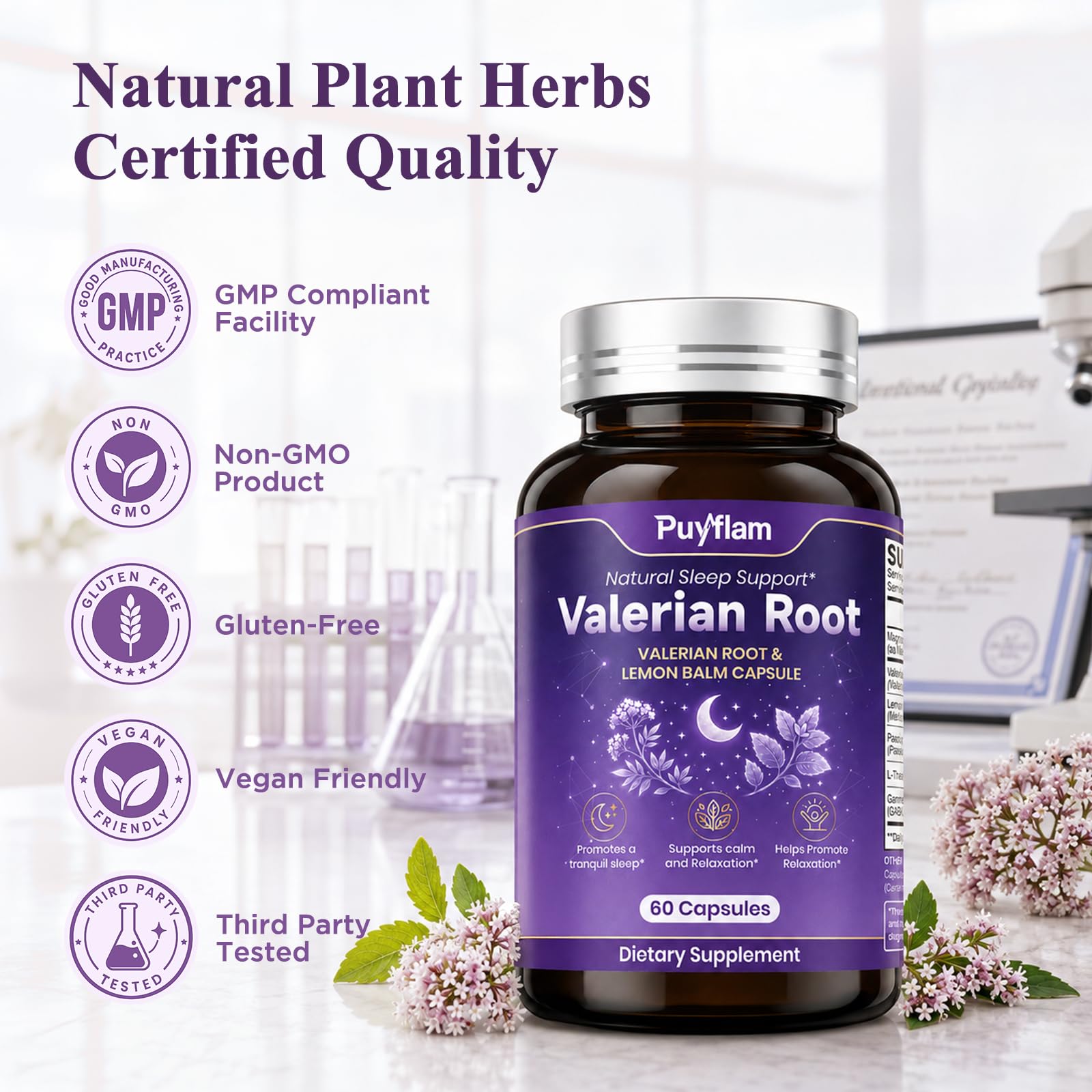 Valerian Root for Sleep Support Capsules Melatonin-Free Herbal Sleep — Amazon image 3