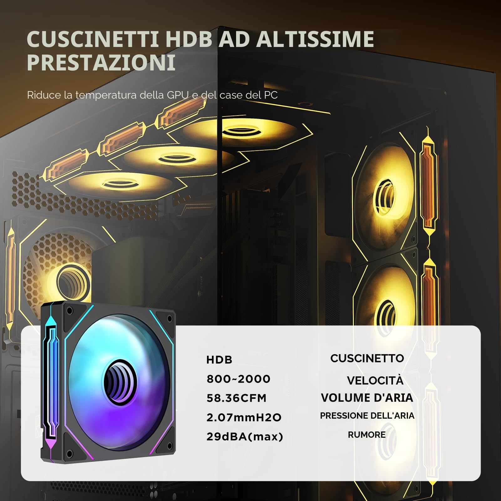 TZMRIT Prism 4PRO - Ventola per PC RGB da 120 mm, 3 pezzi [Infinity Mirror][1600±10% RPM] 5V3PIN ARGB e ventola PWM 12V4PIN nero