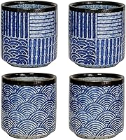 Vista 10 de Juego de 2 tazas de té japonesas, tazas de té de porcelana de cerámica, sin mango, taza de té modelo asiático para matcha, té verde, capuchino, sake