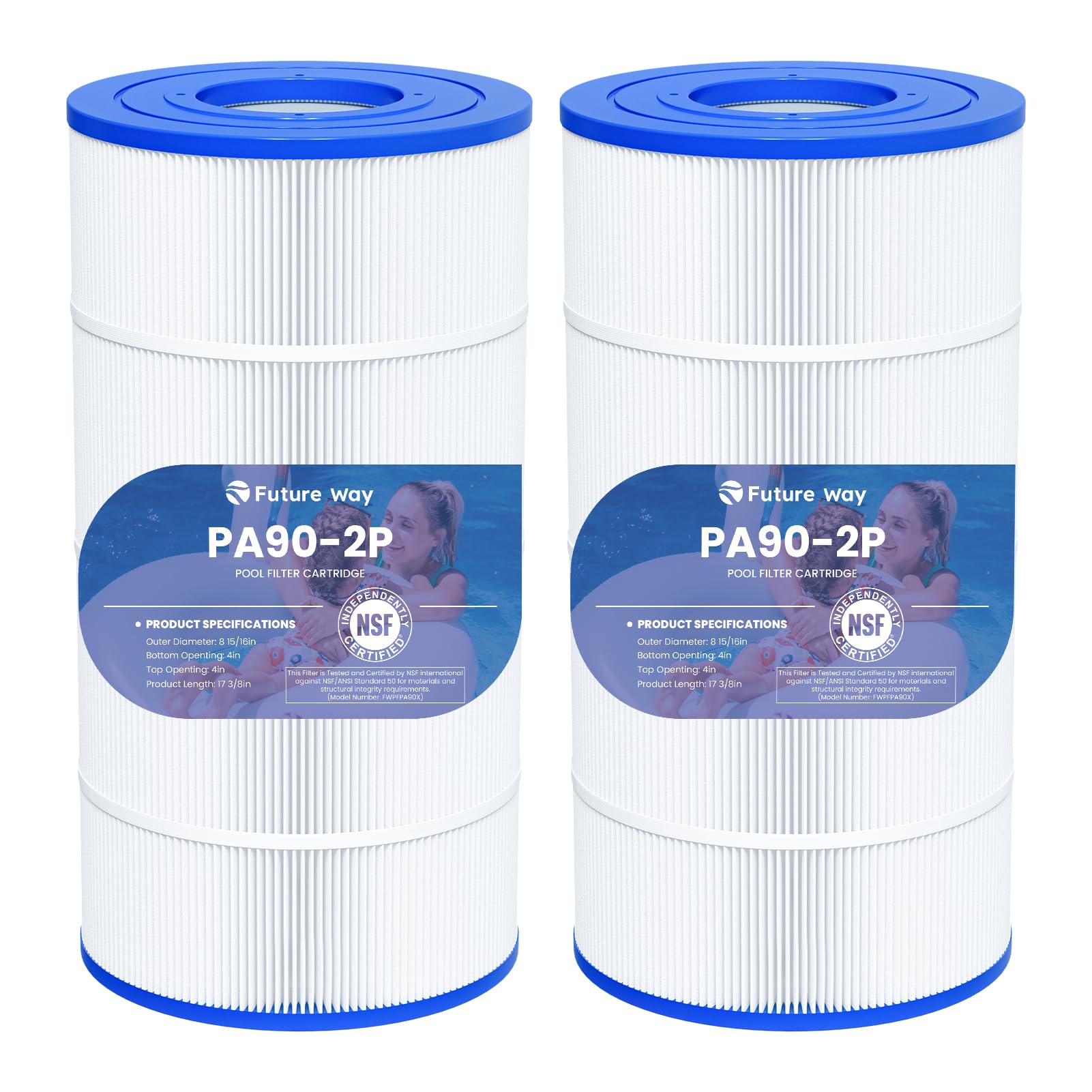 Future Way Cartucho de filtro de piscina C900 de repuesto para Hayward C900, reemplaza Pleatco PA90, Hayward CX900RE, Unicel C-8409, 90 pies cuadrados, paquete de 2
