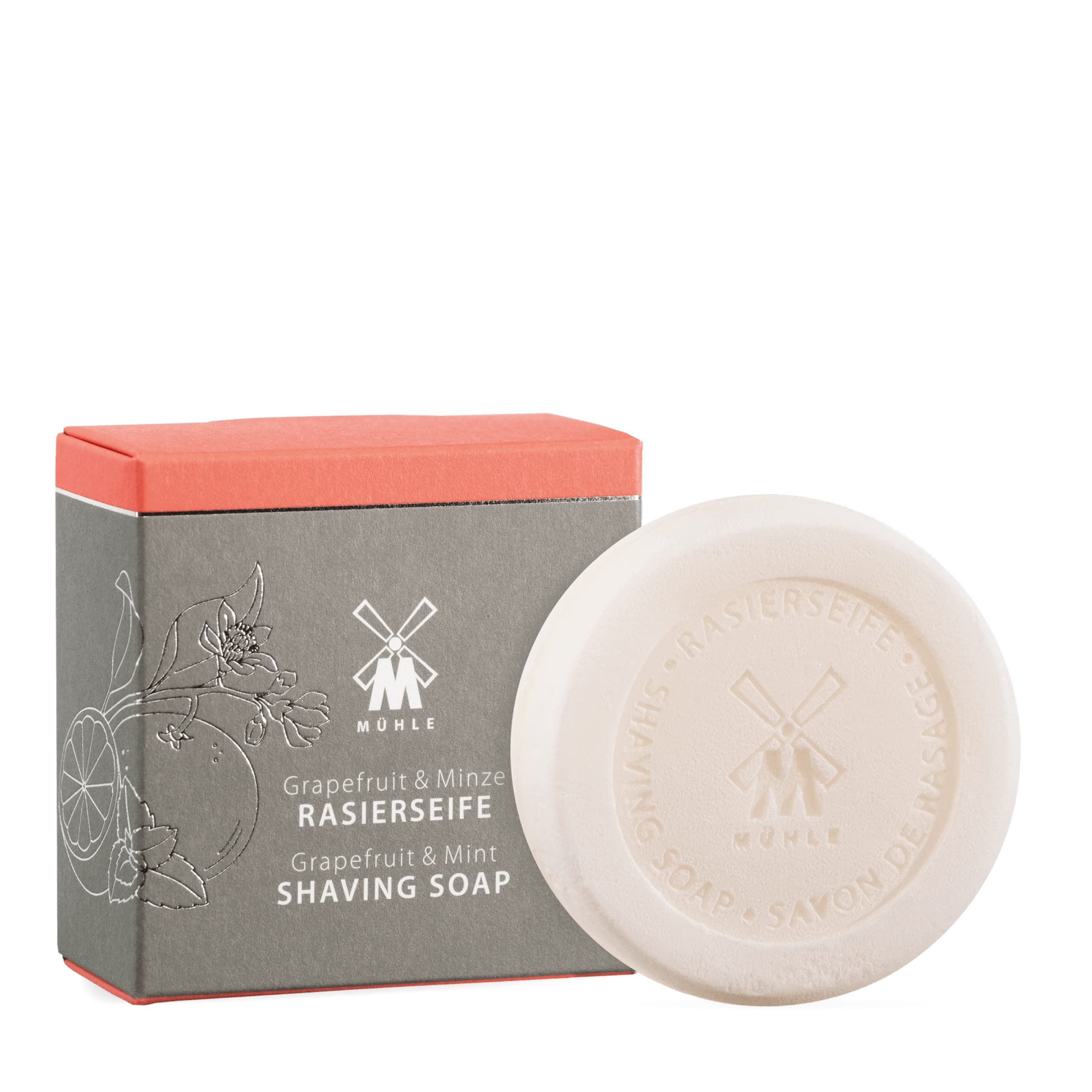 MÜHLE Rytmo Rasierset 8 tlg. - Pinsel, Hobel und Ständer verchromter Fuß, Klinge, Seife, Tuch, After Shave - edle Esche