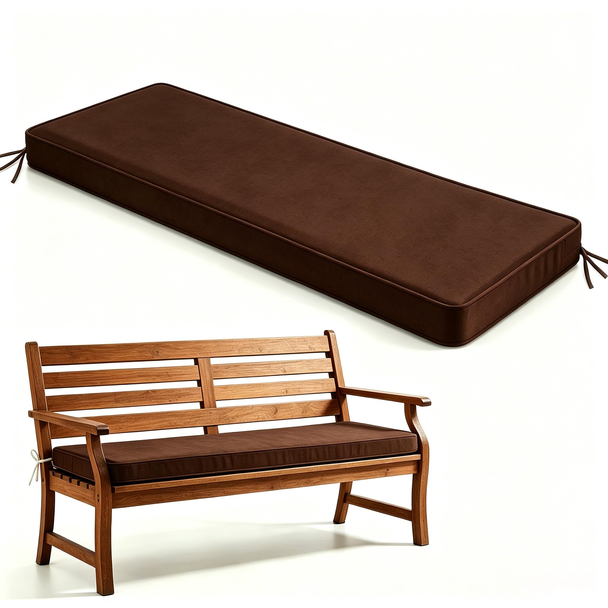 Cojín para Banco de Exterior Impermeable para Muebles de Patio Cojín Antideslizante con Funda Extraíble para Columpio de Jardín Sofá de Porche O Terraza