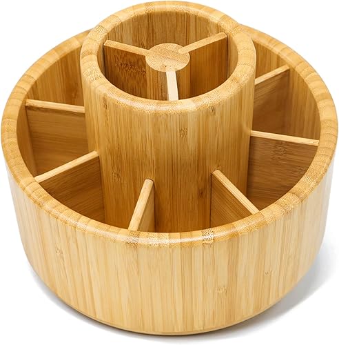 Miniatura 2 de Organizador de bambú para bolígrafos organizador de suministros de arte giratorio redondo con capacidad para 420 lápices almacenamiento de