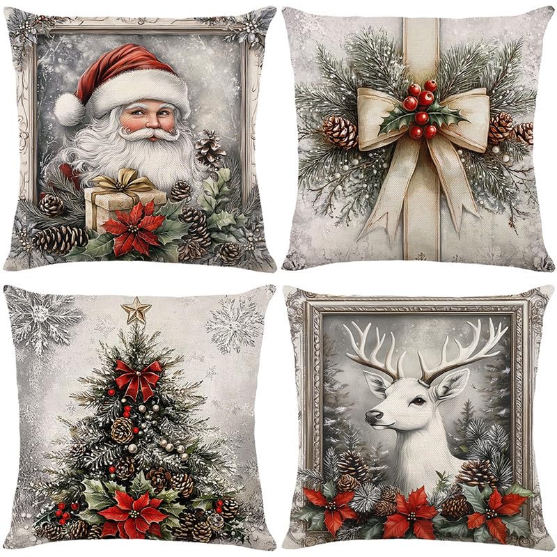 Taie oreiller de canapé 60x60 coton lin lavable et coussin extérieur