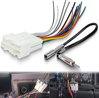 Radio Wiring Harness with Antenna Adapter Compatible with 1989-2002 Chevy GMC Buick Cadillac Install Aftermarket Stereo Wire Cable Adapter