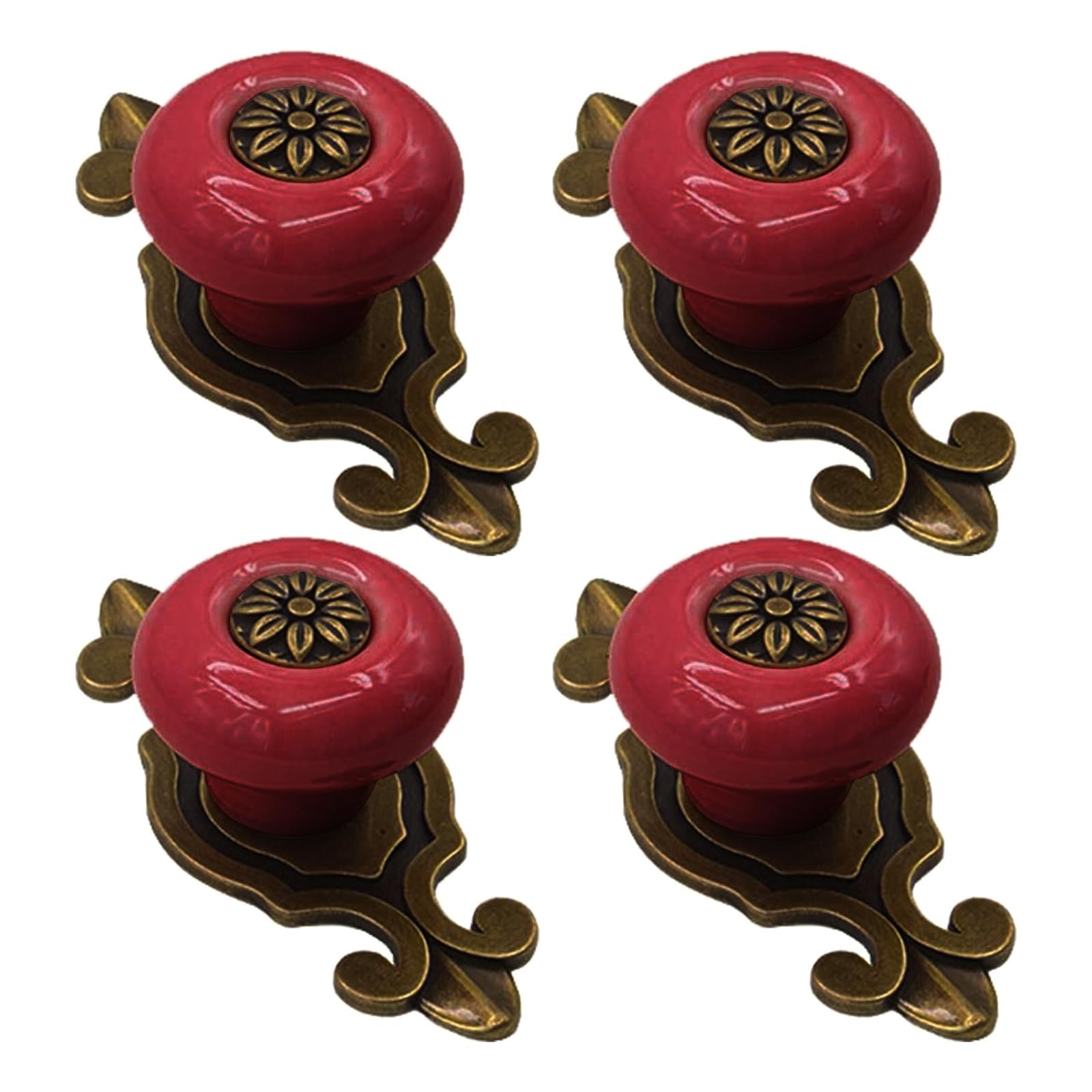 4PCS Additional Drawer Pulls Antique Bronze Finish Metal Mixture Base Permanent 26mm Height Hardware for Drawer Closet Kitchen Improve Old Metal Knobs for Furniture