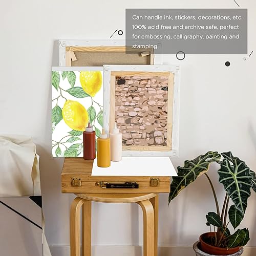 Miniatura 5 de Paquete de 50 cartulina blanca gruesa de 8.5 x 11 pulgadas, cartulina blanca pesada, papel grueso en blanco para impresión, cartulina de 80 libras