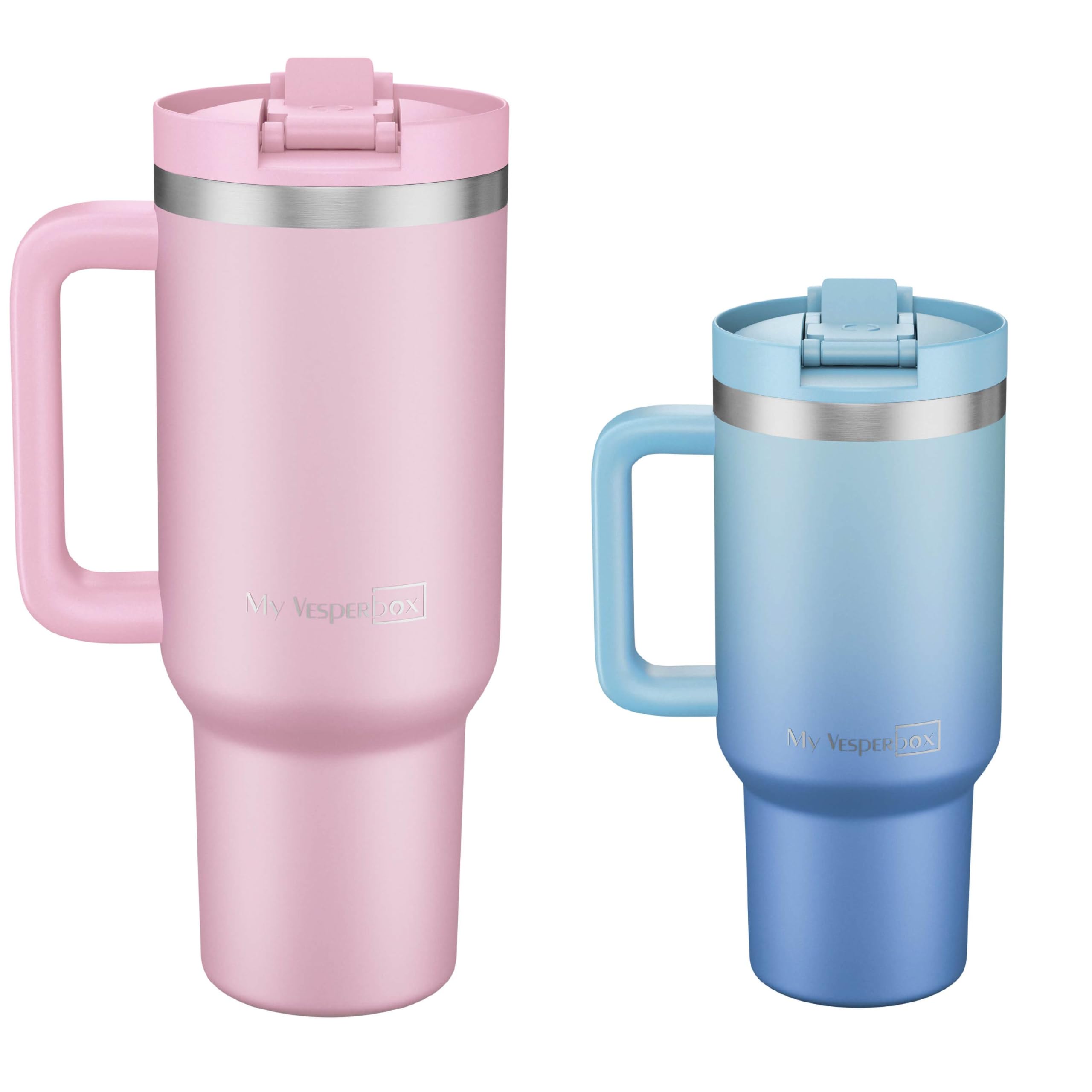 My Vesperbox Zestaw termiczny Kinny Cup 500 ml + termos Minny 600 ml, bez BPA, szczelny, kubek termiczny i butelka dla dzieci i dorosłych | szkoła, biuro, wypoczynek, na zewnątrz