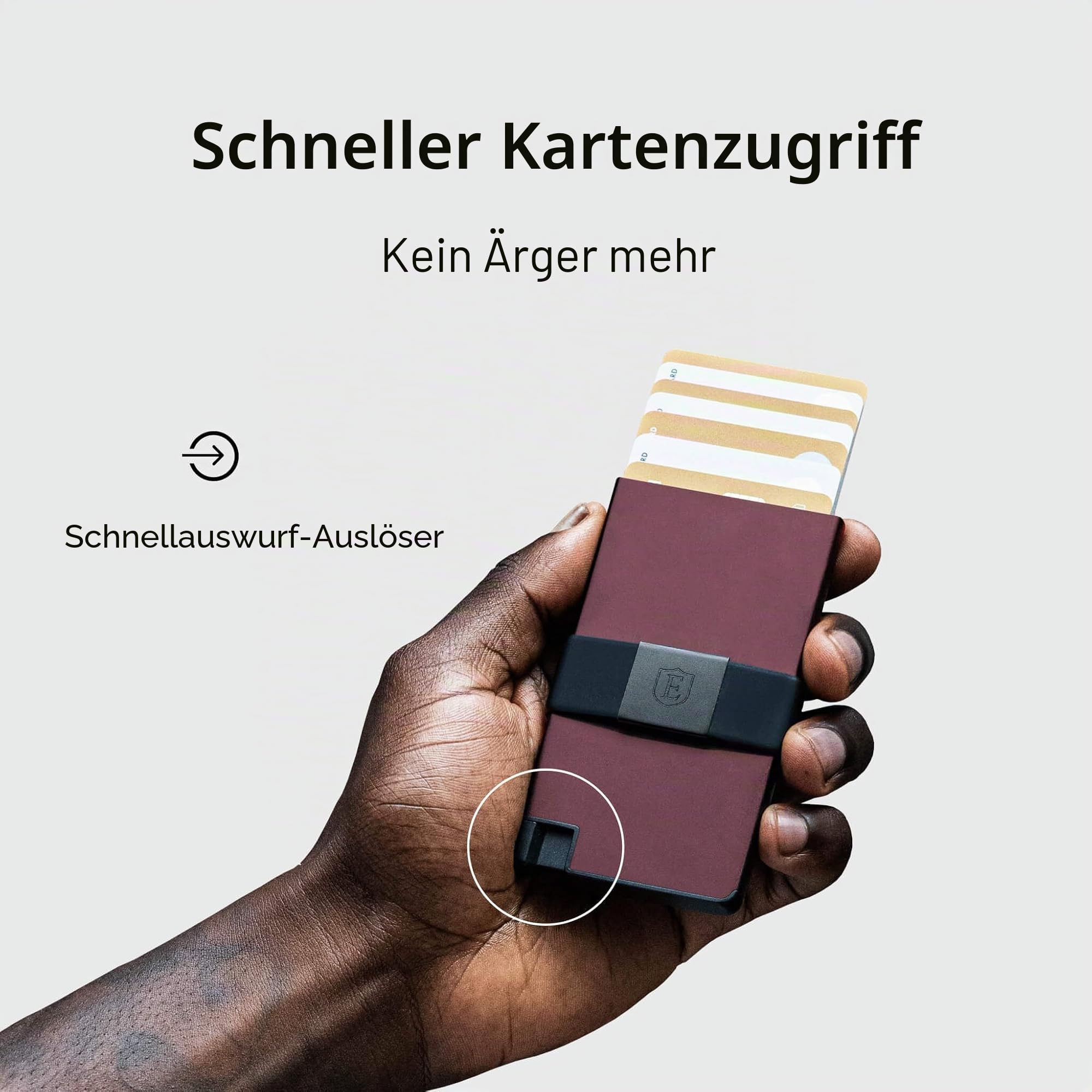 Ekster Aluminium RFID Blocker kartenetui Geldbeutel Herren | separiert und wirft einzelne Karten mit einem klick aus, stark und dennoch leicht mit viel Platz für Bank- und Visitenkarten (Redwood)