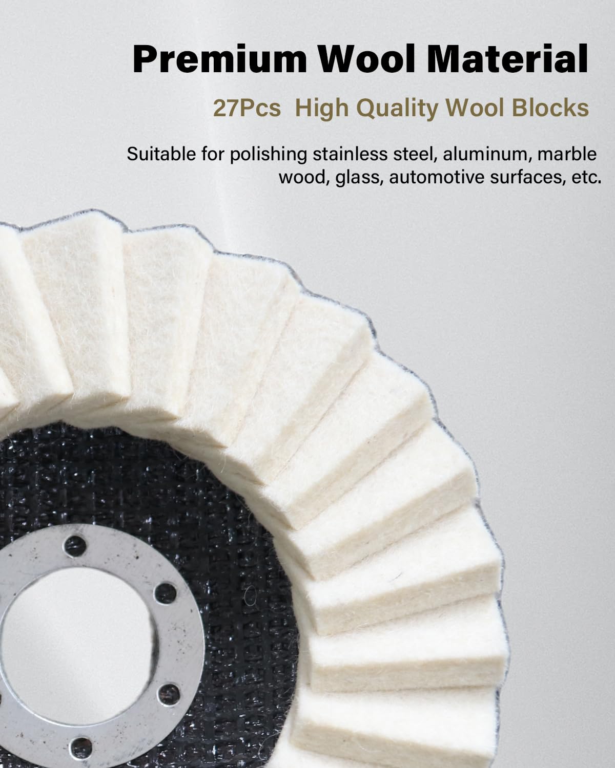 Wool Felt Flap Discs - Polishing for Metal & Stone -3