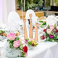 Vista 8 de Wooden Candle Holder Set 3Pcs, Beech Wood Candlestick Stand for Home Decor, Rustic Style Centerpiece for Living Room Dining Table, Wedding and
