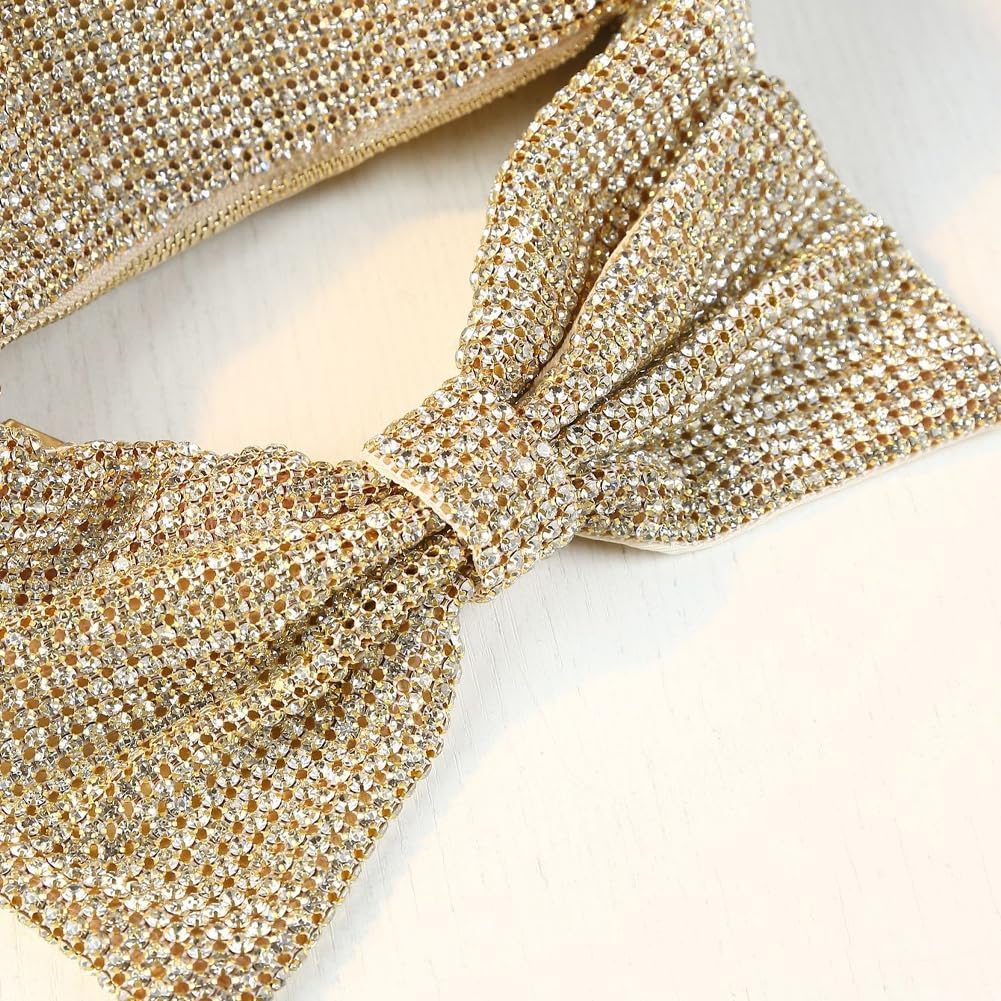 Rhinestone Bow Purse Sparkly Evening Bag Silver Clutch Purses for Women Glitter Evening Handbag for Wedding Party Prom - Image 6
