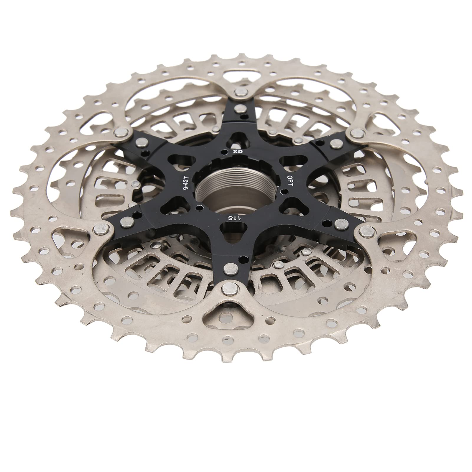 CHICIRIS Cassette Ultraligero Compatible con XD 9-42T de 11 Velocidades, Piñón de Acero Templado y Templado, Rueda para Bicicleta de Montaña Resistente a la Oxidación, Superficie Cromada