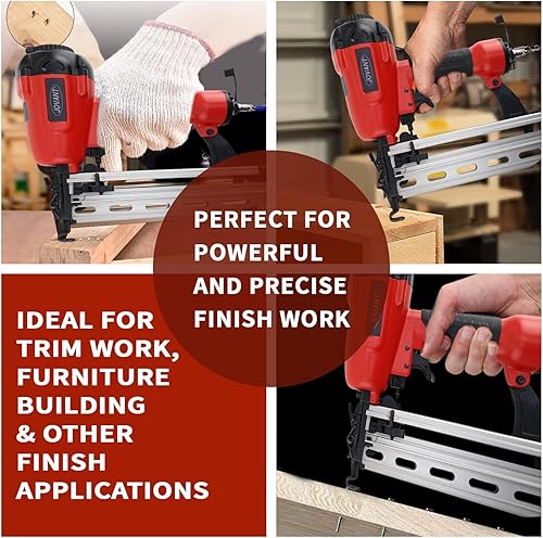 Vista 19 de Brad Nailer - Pistola eléctrica de clavos 2 en 1 de 18 G y pistola de grapas con 800 clavos y grapas, con 2 baterías de 2.0Ah y cargador