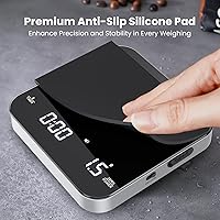 Vista 8 de Maestri House Mini Coffee Scale Barista Kit with 100g Calibration Weight & Carrying Case, Rechargeable Espresso Scale with Timer, 0.1g Precision 2kg